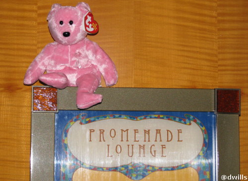 Pink Bear heads to the Promenade Lounge