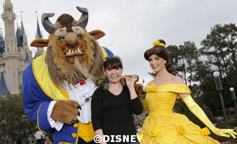 Kelly Clarkson, Belle and Beast at the Magic Kingdom