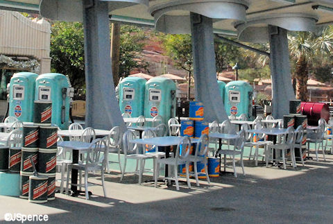 Outdoor seating at Flo's V8 CafÃ©