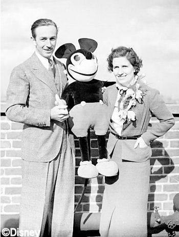 Walt, Lillian, and Mickey Mouse