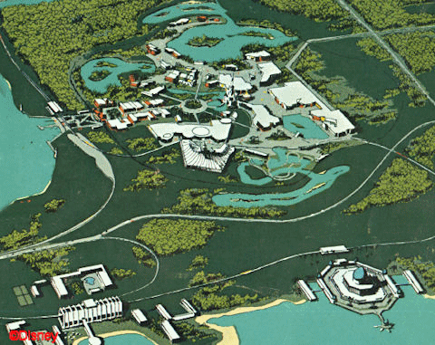 Concept Drawing of the Magic Kingdom and the Monorail