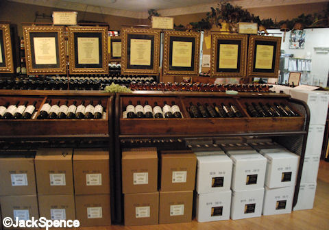 Wine Rack with Bottles of Wine