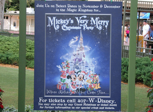 Mickey's Very Merry Christmas Party Sign