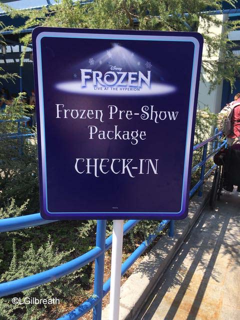 Frozen Pre-show check-in