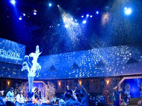 Frozen pre-show snowfall