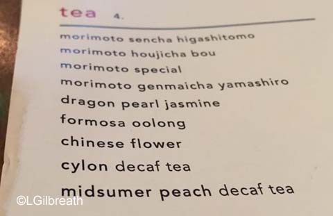 Morimoto Asia Tea Menu