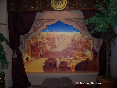 Inside the character greeting area