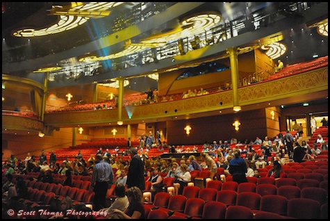 Inside the Walt Disney Theatre on the Disney Dream cruise ship.