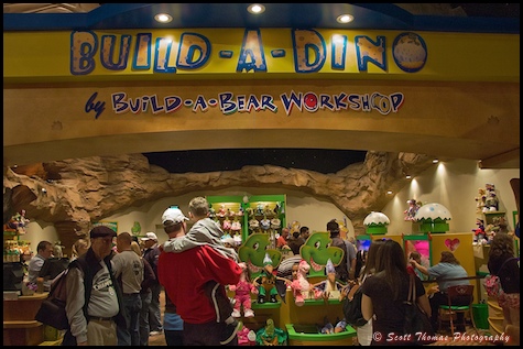 Build A Dino shop inside the T-Rex Cafe in Downtown Disney, Walt Disney World, Orlando, Florida.