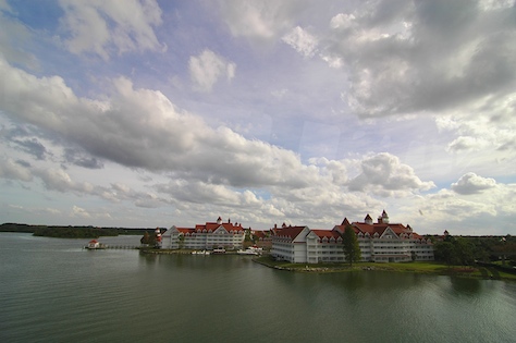 The Grand Floridian from the resort monorail on the way to the Magic Kingdom, Walt Disney World, Orlando, Florida.