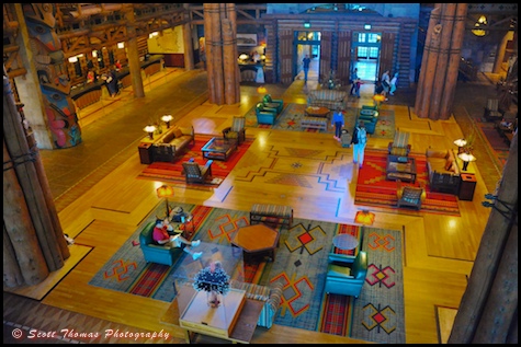 The Lobby of Disney's Wilderness Lodge resort, Walt Disney World, Orlando, Florida.