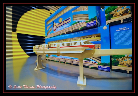 Monorail Playset running in Epcot's Test Track Specialty Shop, Walt Disney World, Orlando, Florida