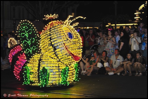 Main Street Electrical Parade Bumble Bee float in the Magic Kingdom, Walt Disney World, Orlando, Florida