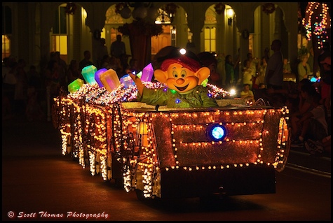 Main Street Electrical Parade with Dopey in the Magic Kingdom, Walt Disney World, Orlando, Florida