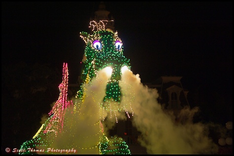 Pete's Dragon, Elliot, during the Main Street Electrical Parade in the Magic Kingdom, Walt Disney World, Orlando, Florida