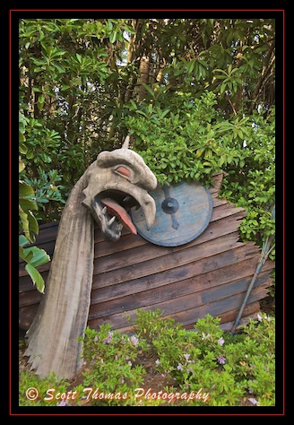 What's left of the Viking Ship in Epcot's Norway pavilion, Walt Disney World, Orlando, Florida