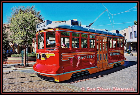 Red Car Trolley 717 on Buena Vista Street at Disney's California Adventure in Anaheim, California