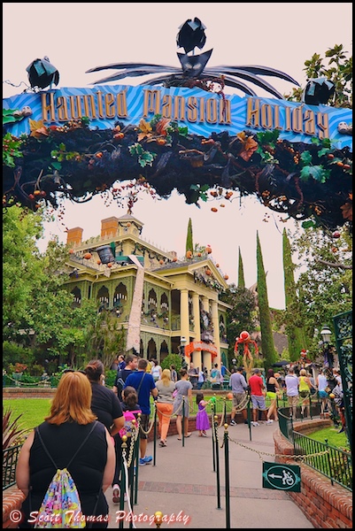 Haunted Mansion Holiday gate in Disneyland, Anaheim, California