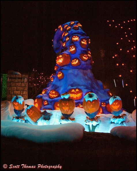 Grim, Grinning Pumpkins inside the Haunted Mansion Holiday at Disneyland, Anaheim, California