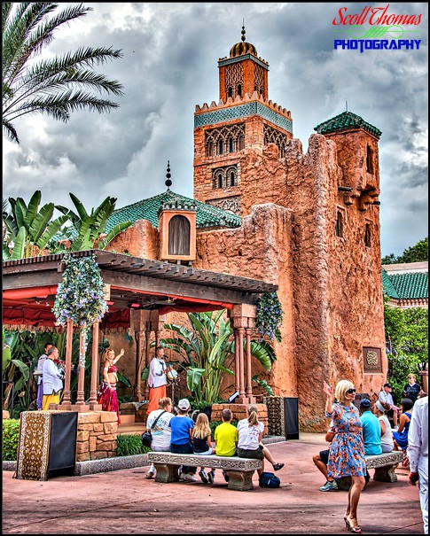 Koutoubia Minaret or Prayer Tower at the Morocco pavilion in Epcot's World Showcase, Walt Disney World, Orlando, Florida