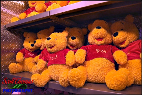 Winnie The Pooh Plush Toys found at the MouseGear shop in Epcot, Walt Disney World, Orlando, Florida