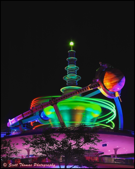 The Astro Orbiter in Tomorrowland at the Magic Kingdom, Walt Disney World, Orlando, Florida.