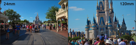 Cinderella Castle from Main Street USA in the Magic Kingdom, Walt Disney World, Orlando, Florida