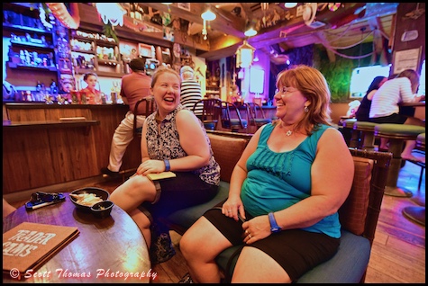 Mother and daughter share a laugh in Trader Sam's Grog Grotto at Disney's Polynesian Village Resort, Walt Disney World, Orlando, Florida