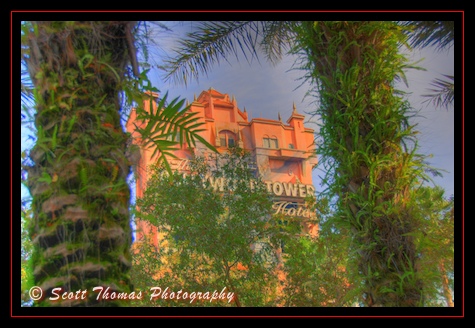 Tower of Terror in HDR as seen from the Rock 'n' Roller Coaster queue in Disney's Hollywood Studios, Walt Disney World, Orlando, Florida
