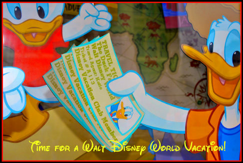 Donald Duck ready for vacation, Walt Disney World, Orlando, Florida
