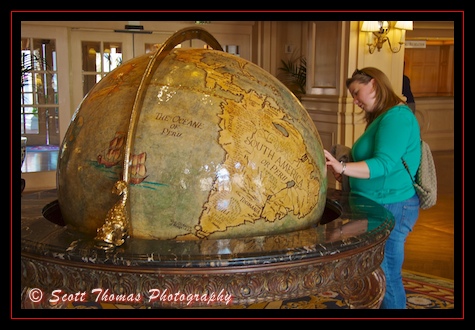 The globe in the Yacht Club lobby, Walt Disney World, Orlando, Florida