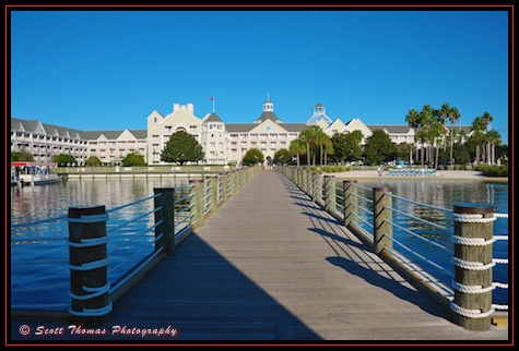 Yacht Club dock with shadow, Walt Disney World, Orlando, Florida.