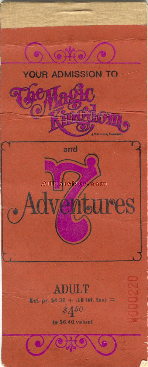 1971 Magic Kingdom Ticket Book
