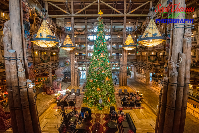 Wilderness Lodge Christmas Tree in HDR