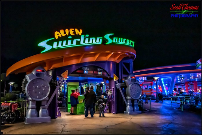 Alien Swirling Saucers at Night
