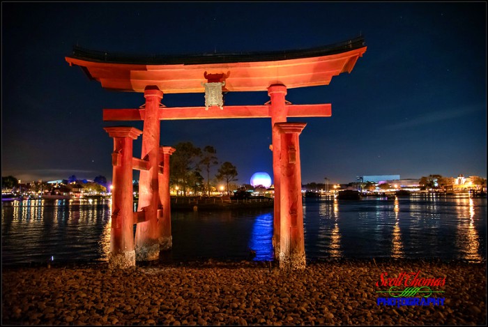 Red Torii Gate at Night