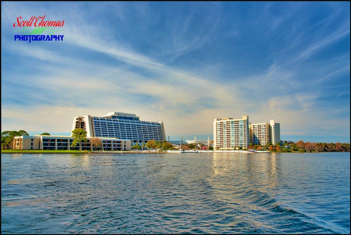 Bay Lake Tower from the water