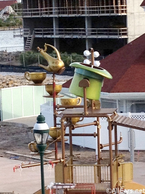 Alice in Wonderland Splash Area Construction at Grand Floridian