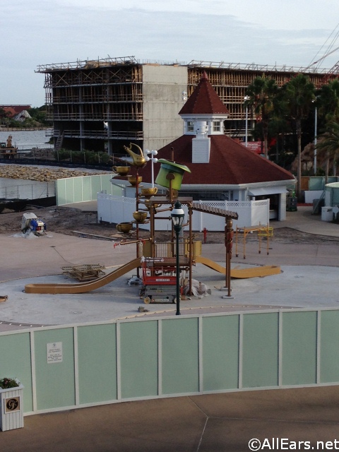 Alice in Wonderland Splash Area Construction at Grand Floridian