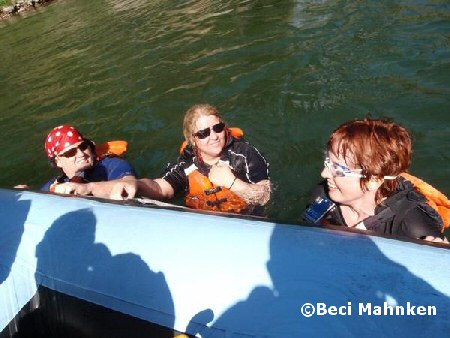 Swimming in the calm water
