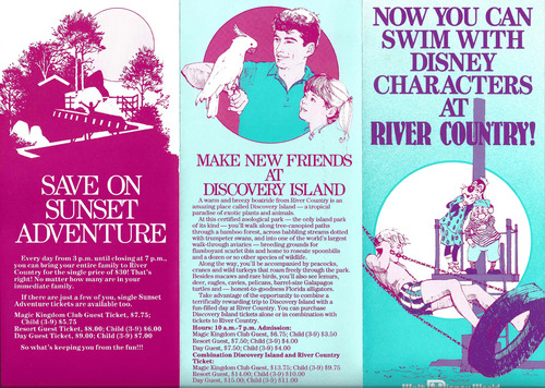 1989 River Country Brochure Front