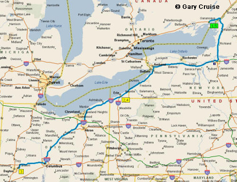 Our route to Dayton