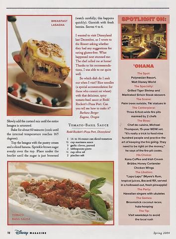 Disney Magazine Spring 2004 pg 72
