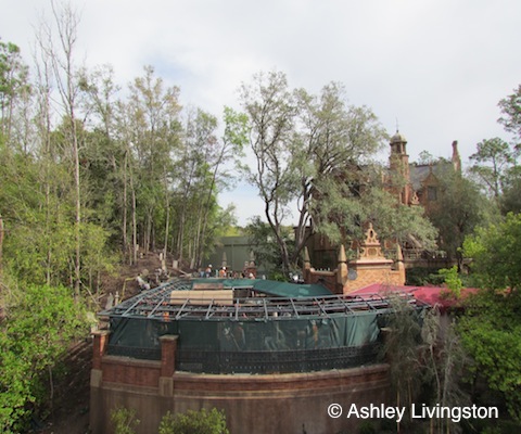 Haunted Mansion queue line work