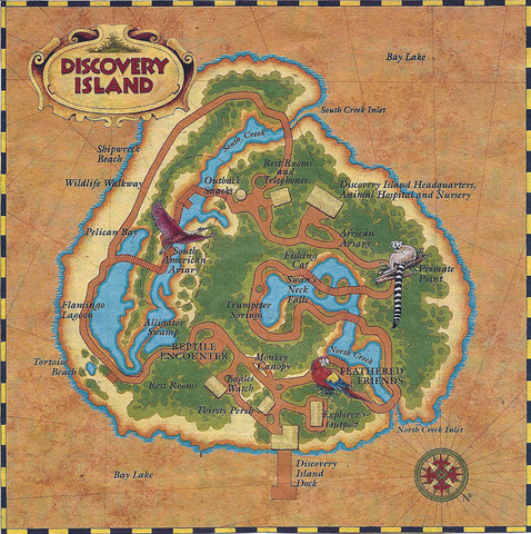 1990s Discovery Island Map
