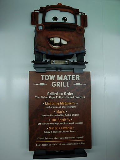 Tow Mater Menu