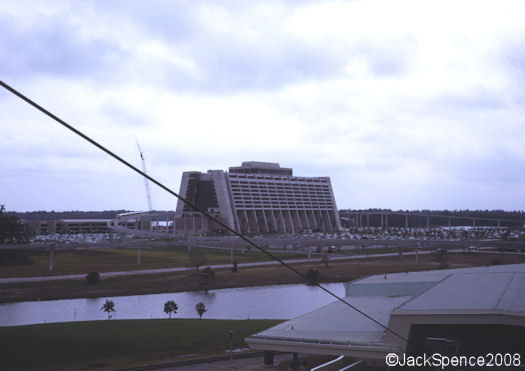 Contemporary Resort taken from the Skyway in Tomorrowland 1972