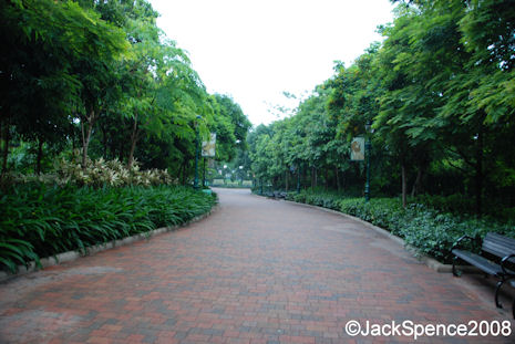 Walkway from hotel to Hong Kong Disney Park