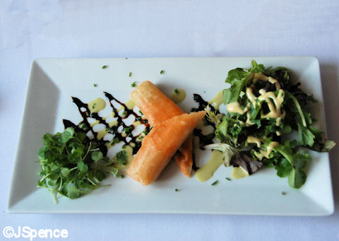 Warm Goat Cheese with Basil and Sundried Tomatoes in a Crisp Shell 