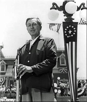 Walt Disney at Disneyland July 17, 1955
